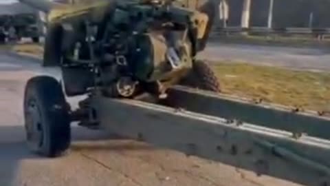 Damage and abandoned Ukrainian equipment in the vicinity of Kherson