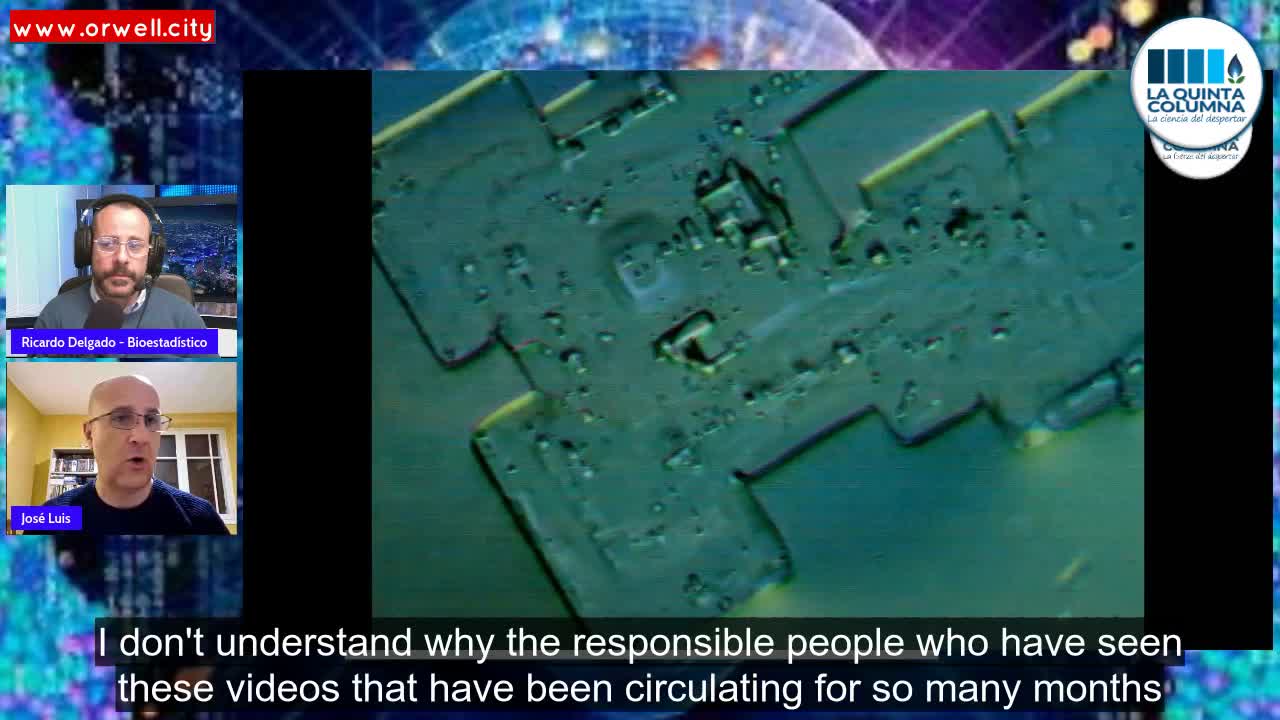 Complex Microtechnology in Pfizer vial under microscopy.