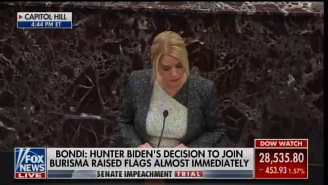 Pam Bondi DROPS A MOAB ON Joe Biden and Son Hunter Biden at Senate Impeachment Trial