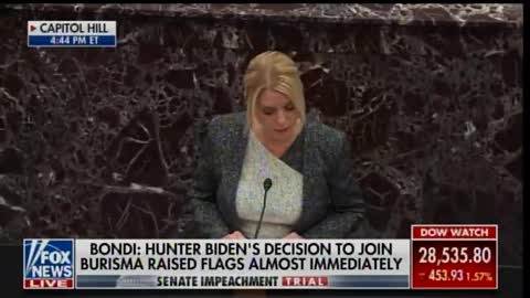 Pam Bondi DROPS A MOAB ON Joe Biden and Son Hunter Biden at Senate Impeachment Trial