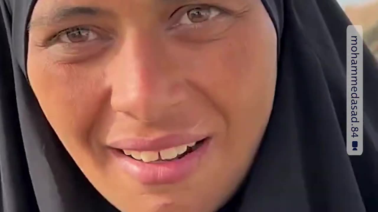 Woman displaced Four times i reveals the extent of the suffering #gaza #palestine