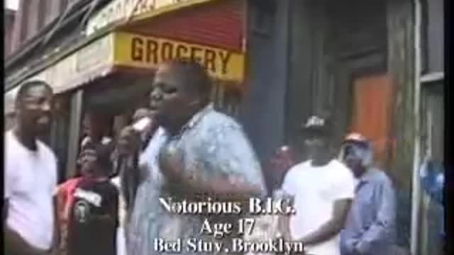 Biggie Smalls. Freestyling On a Brooklyn Street Corner