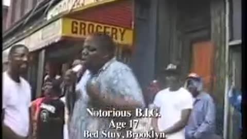 Biggie Smalls. Freestyling On a Brooklyn Street Corner