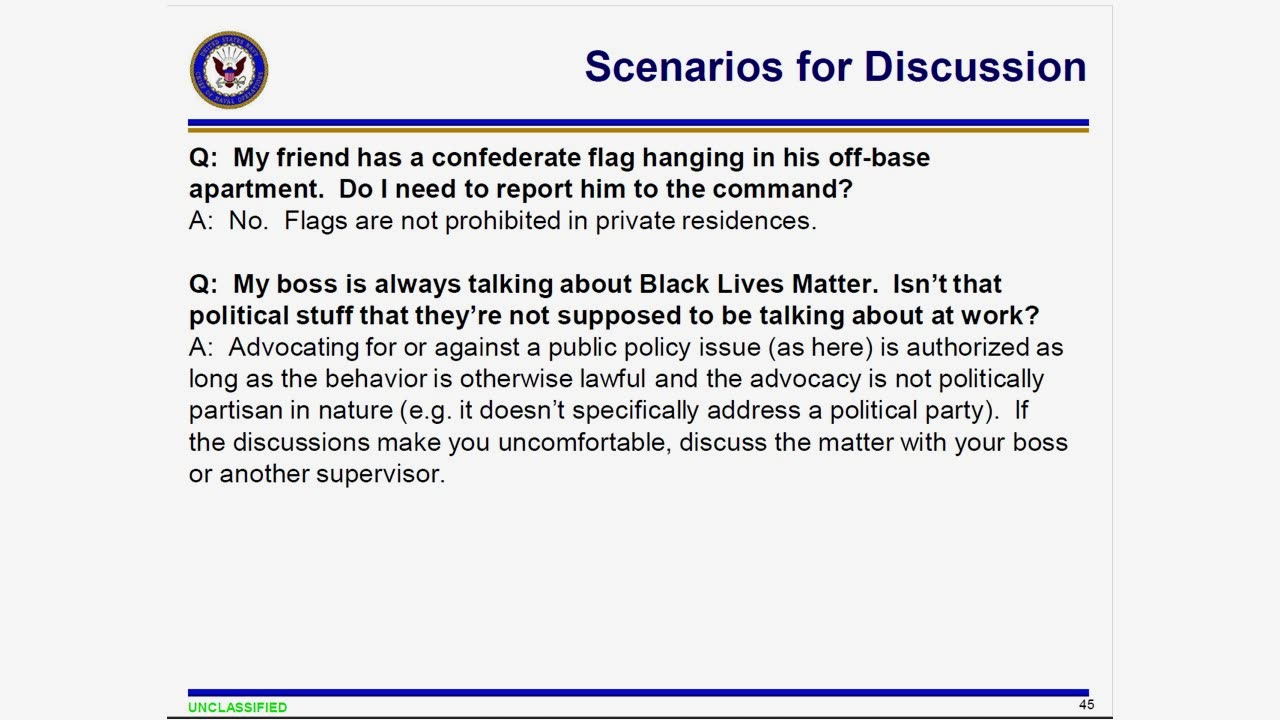 Navy Briefing for Extremism