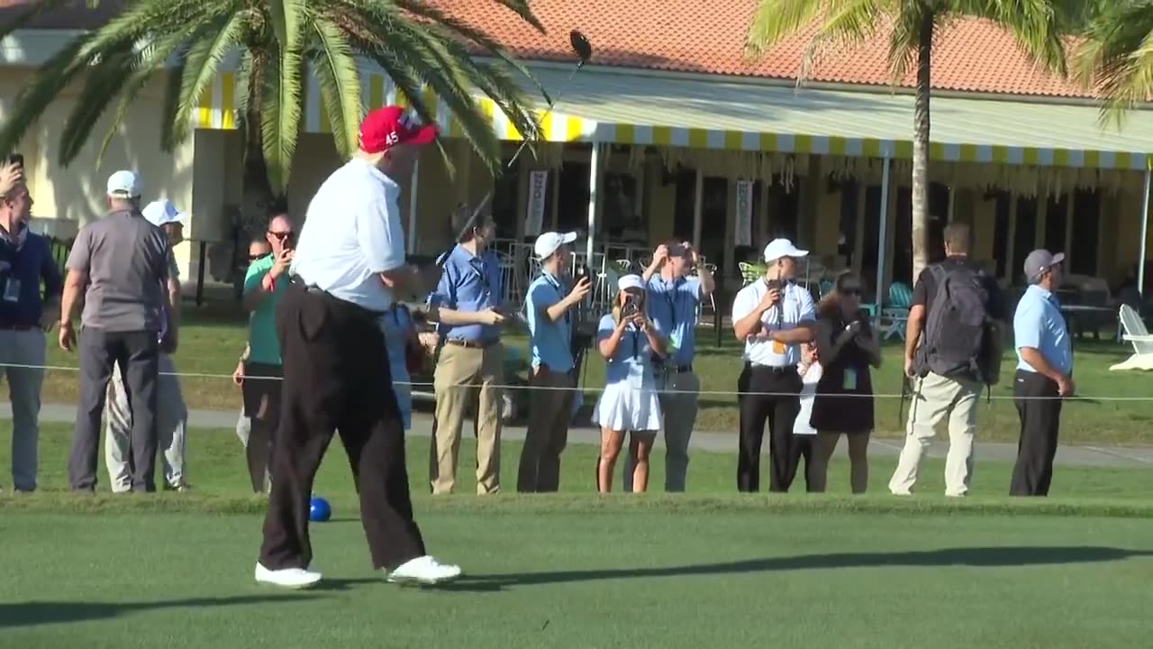 Trump talking trash about Biden’s golf swing on the course this morning.