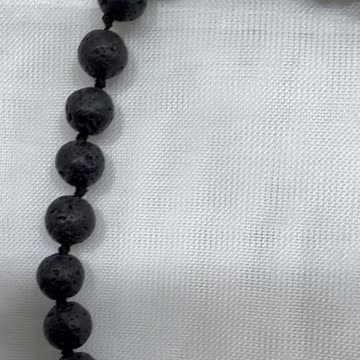 Handmade + Knotting Unique Necklace with Lava Beads, Jade Dragon Pendant