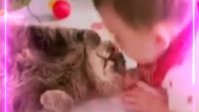 Cutest 🐱🐱 Cat Playing With Babies