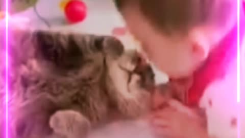 Cutest 🐱🐱 Cat Playing With Babies