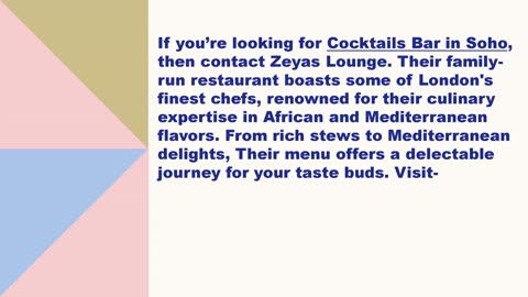 Best Cocktails Bar in Soho