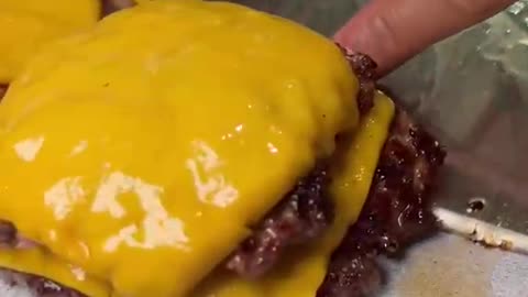 A multi-tiered hamburger