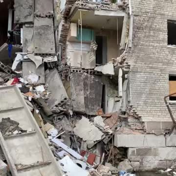 The consequences of the shelling in Bakhmut.