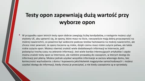 Testy opon zapewniają dużą wartość przy wyborze opon