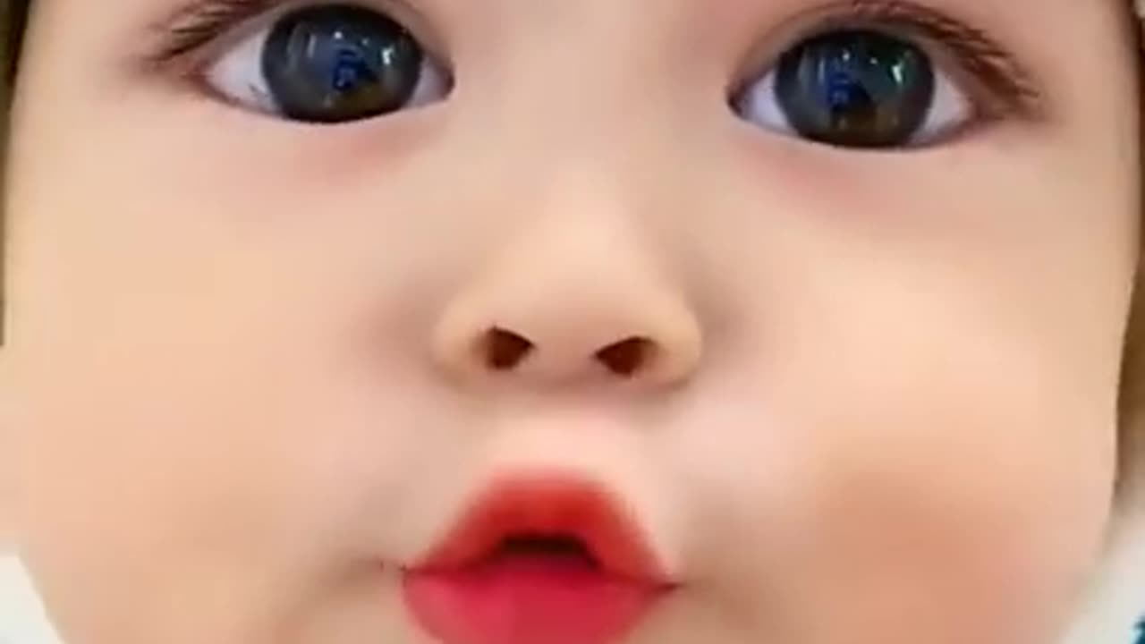 Cute baby eating