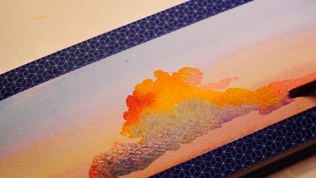 [Watercolor] A painting tutorial for beginners, today's sunset 10