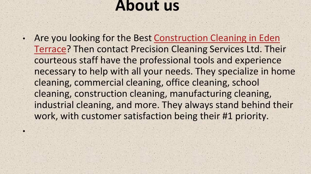 Best Construction Cleaning in Eden Terrace.