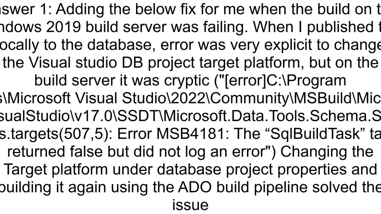 SQL CICD issue on azure devops classic editor