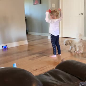 Daughter practicing for backup dancer position.