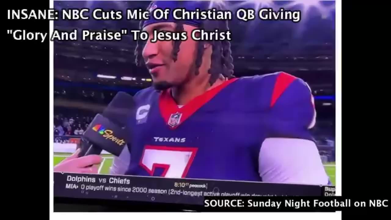 INSANE: NBC Cuts Mic Of Christian QB Giving "Glory And Praise" To Jesus Christ