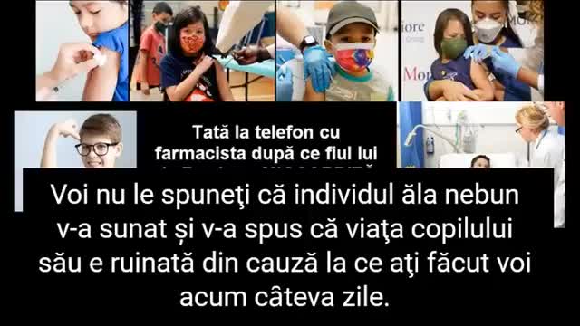 Dialog între o farmacistă și un tată al unui copil vătămat de vaccinare