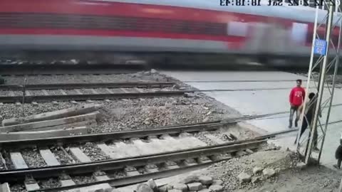 Train accident a bike