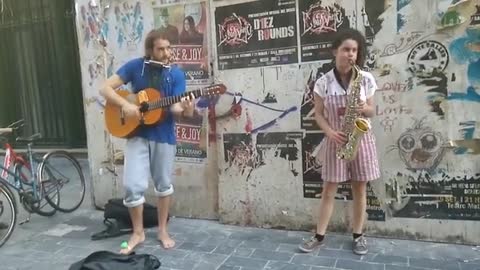 Music, guitar, harmonica, saxophone, Montevideo