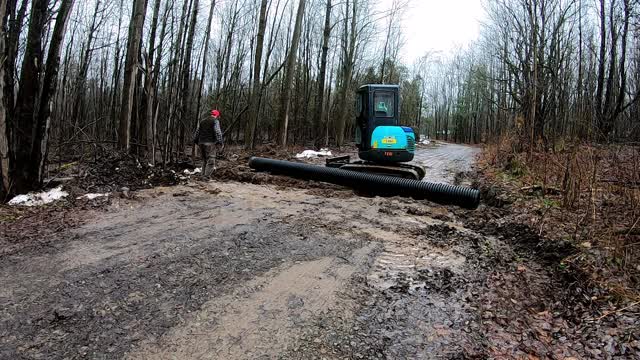 Barn Work Day 1 - Digging Trenches and Culverts with