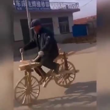 Wooden bike.