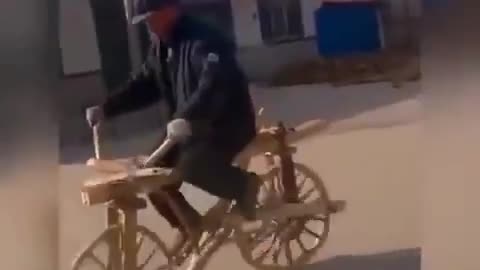 Wooden bike.