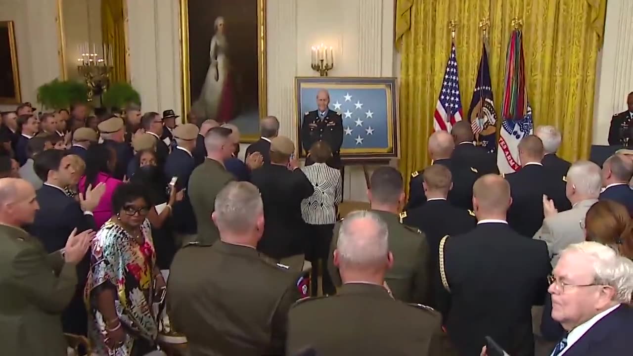 Joe wandering out before the Benediction of the Medal of Honor recipient.