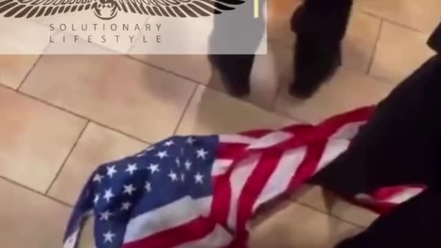 NYPD Stomps on American Flag Kicks Mother and Son Out No Vaccine Passports