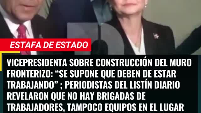 Vicepresidenta sobre construcción de muro fronterizo: “Se supone que deben de estar trabajando”