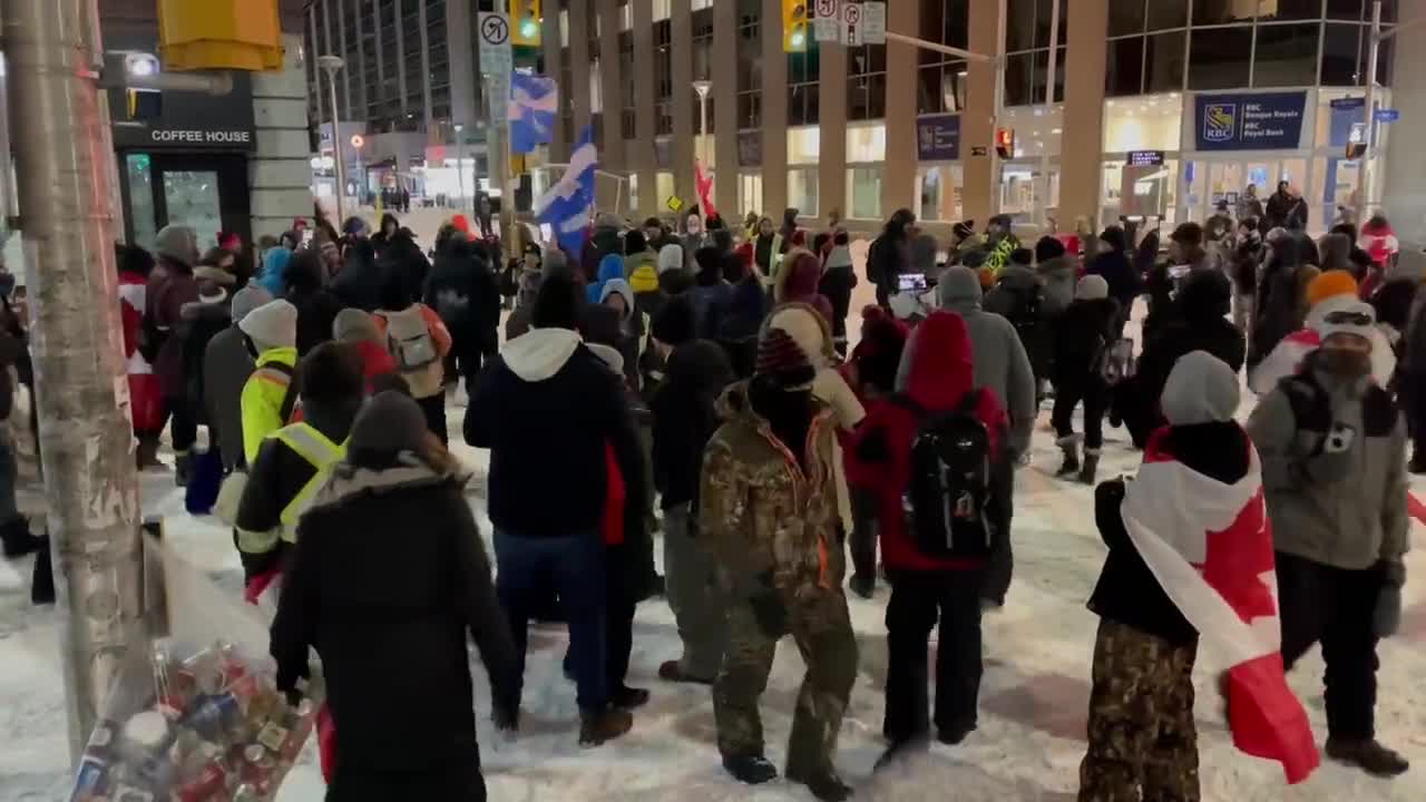 CBC News Gets Chased Out By Demonstrators for Freedom in Ottawa "Fake News! Fake News!"