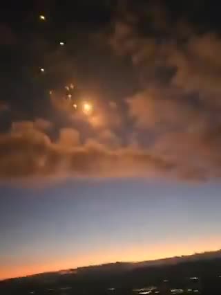 Barrages of rockets fired into Israel from Lebanon picked off by the Iron Dome defence system