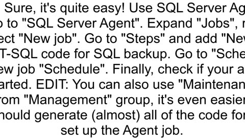How to configure SQL Server 2008 to take automatic backup daily
