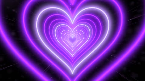 766. Neon Heart Tunnel💜Purple Heart Background Heart