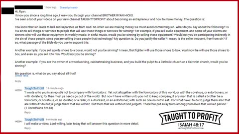 Q And A #6 - Do You Justify Sellers Selling Things That Could Be Used For Sinning？