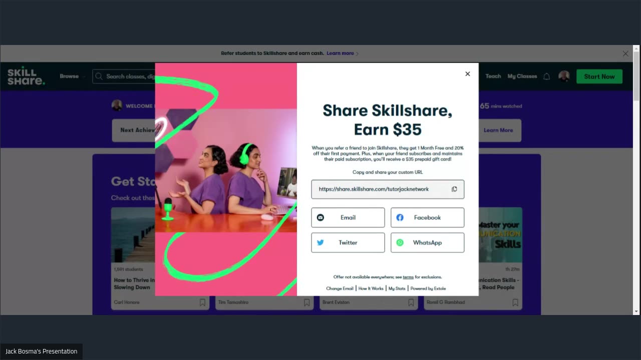 Share Skillshare Earn $35