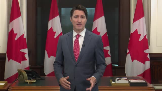 Prime Minister Justin Trudeau delivers a message on Canada Day