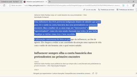 Influencer causa polêmica ao dizer que sempre olha a conta bancária dos pretendentes