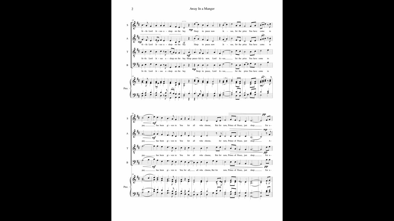 Away In a Manger (acapella) Score