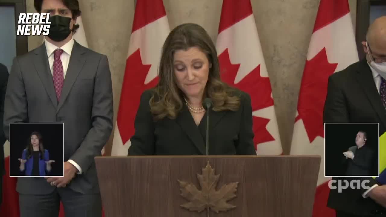 Chrystia Freeland: a bank or financial service provider will be able to freeze or suspend an account