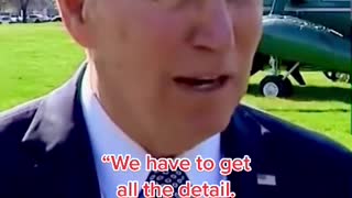 The president of the United States gives an outdoor interview