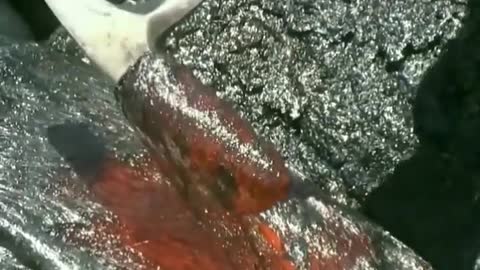 Live larva of impressive volcano see this