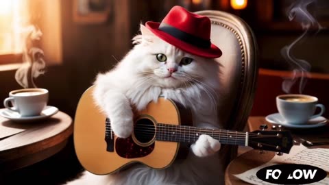 A Cat Playing Music Acoustic Instrumental