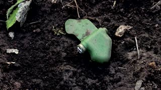 In a Ukrainian town, a potato field full of mines