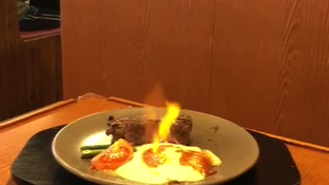 Outback Beef Steak in Flames