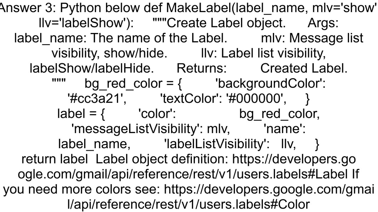 Does the Gmail REST API have access to label colors