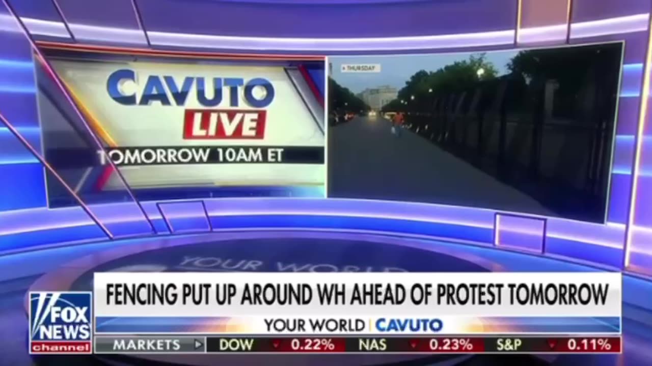 Fencing, going up around the White House, awaiting another peaceful protest