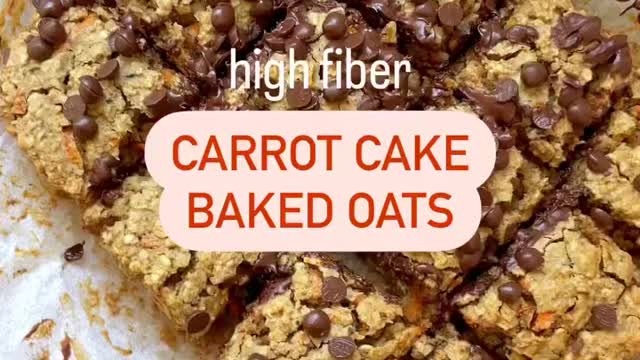 High Fiber Carrot Cake Baked Oats 😍