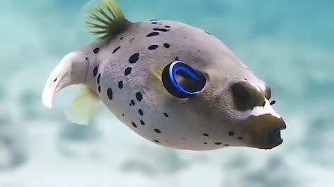 BLACKSPOTTED PUFFERFISH..ADORNED WITH ENDEARING BLACK SPOTS & KNOWN FOR IT’S CHARISMATIC PERSONALITY